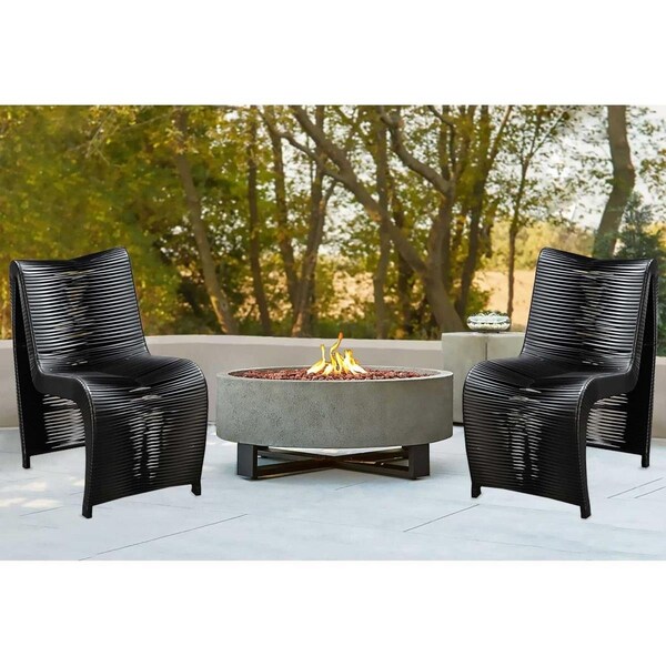 Cuadrilatero Loreins Outdoor Patio Chairs, Black - Set of 2 CU3339104 - main